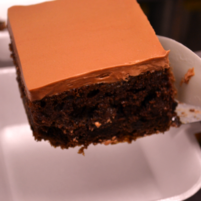 Kahlua cake portion