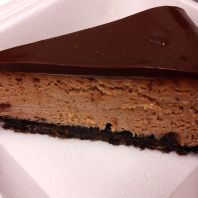 Chocolate mousse cheesecake portion